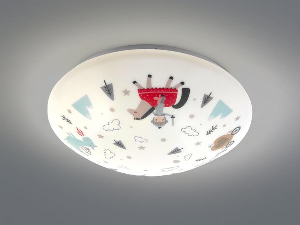 Coole LED Deckenleuchte dimmbar mit Ritter Motiv fürs Kinderzimmer, bunt Ø 35cm