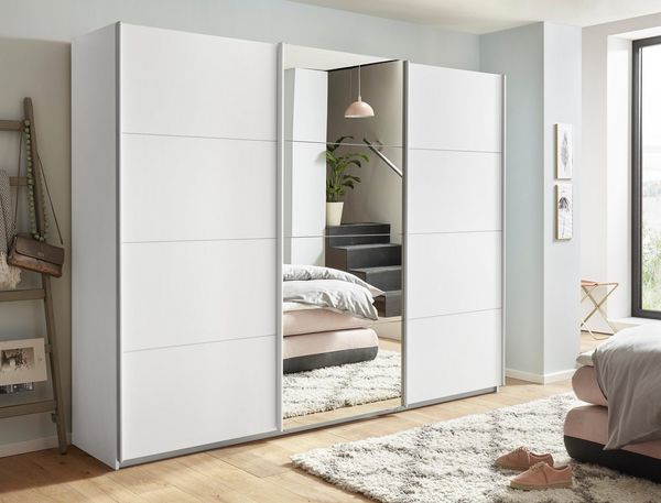 rauch Schwebetürenschrank Kleiderschrank Schrank Garderobe CORTONA inkl. Inneneinteilung, 2 Stoffboxen und zusätzlichen Einlegeböden MADE IN GERMANY