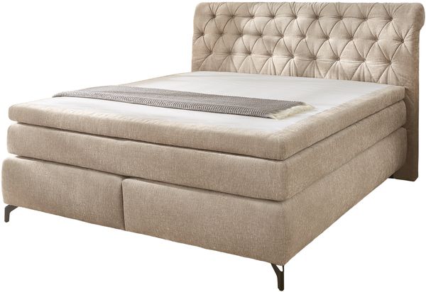 Jockenhöfer 'Scarlett' Boxspringbett, 180x200 cm, Chenille Beige