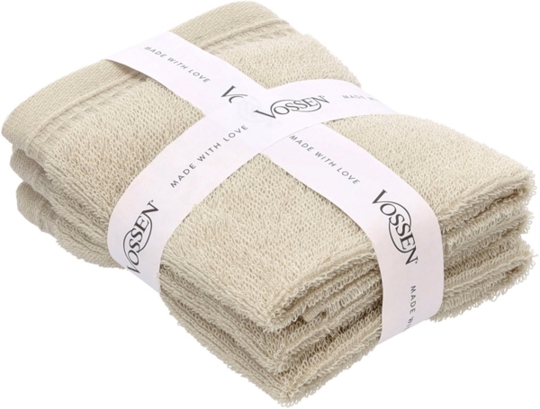 Vossen Seiftuch Detox Time, Waffelpiqué (Set, 3-St), Waffelpiqué Bordüren
