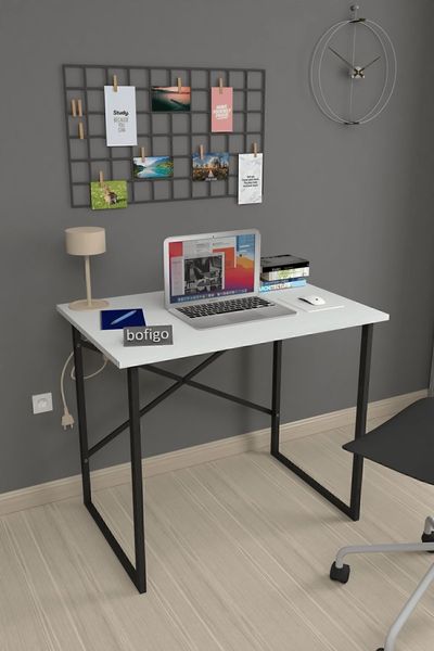 Schreibtisch 42 x 28 x 73.8 cm Spanplatte Weiß 90742948 [en. casa]