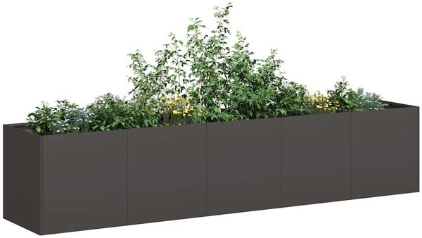 vidaXL Pflanzgefäß Schwarz 200 x 40 x 40 cm Kaltgewalzter Stahl 860682
