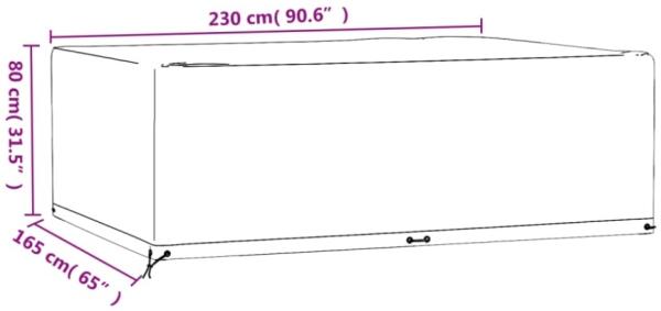 vidaXL Gartenmöbel-Abdeckung 12 Ösen 230x165x80 cm Rechteckig 319299 Bild 4