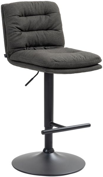 Barhocker TURIN - Dunkelgrau, Stoff, Schwarz Barhocker mit Lehne Barstuhl Tresenhocker Tresenstuhl Kneipenhocker Kneipenstuhl
