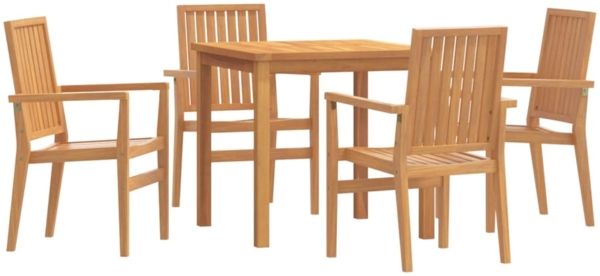 vidaXL 5-tlg. Garten-Essgruppe Massivholz Teak 3157910