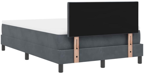 vidaXL LED Boxspringbett mit Matratze Dunkelgrau 120 x 200 cm Samt 3342711 Bild 8