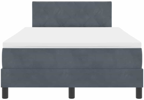 vidaXL LED Boxspringbett mit Matratze Dunkelgrau 120 x 200 cm Samt 3342711 Bild 6