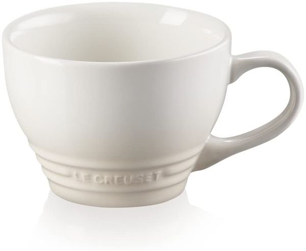 Le Creuset Große Cappuccino Tasse aus Steinzeug, 400 ml, Meringue, 70304407160002