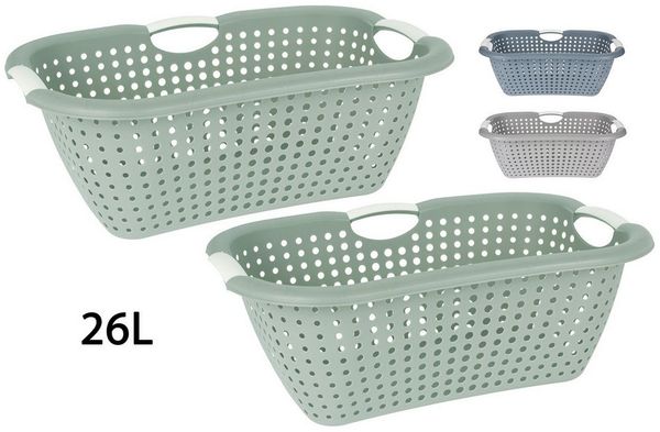 Koopman Wäschekorb Wäschewanne Kunststoff 3 Farben 2 er Set (2 St), 2er Set, Luftdurchlässig, Kunststoff