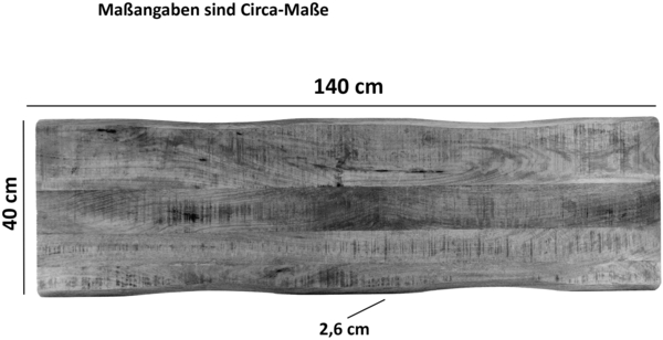 Tischplatte Baumkante Mango massiv 140 x 40 cm CURTIS 137602735 Bild 2