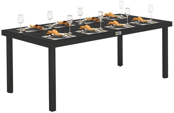 Outsunny Gartentisch Aluminiumtisch Gartenmöbel für 8 Personen (Esstisch, 1-St, Balkontisch), Loungemöbel pflegeleicht Kunststoff 190 x 90 x 74 cm