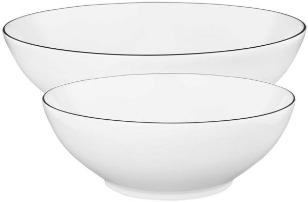 Seltmann Weiden Schüssel Seltmann Weiden Lido Black Line rund Schüssel Set 2tlg. (20/23cm), Porzellan, (2 Schüsseln)