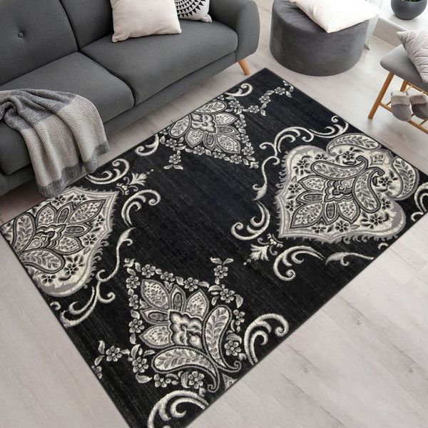 Mazovia Designteppich Modern Teppich Geometrisch Grau - Weich, Pflegeleich, 80x150 cm, Geeignet für Fußbodenheizung, Höhe 7 mm, Kurzflor