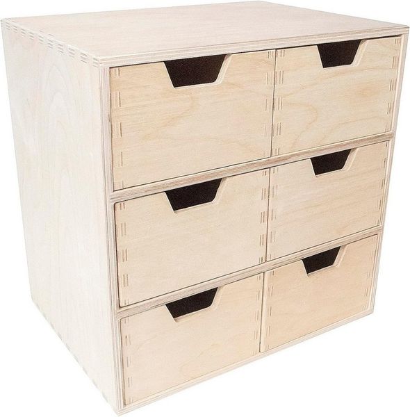 Creative Deco Schubladenbox Schubladenelement Mini-Kommode für Kleinigkeiten aus Birkensperrholz, (6-St)
