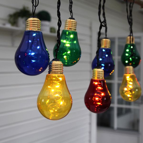LED Glühbirnen Lichterkette -Glow', outdoor, Netzbetrieb, bunt, 3,6m