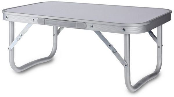 Spetebo Campingtisch Mini Campingtisch weiß klappbar - 56x34 cm (Stück, 1-St, Klapptisch), Aluminium Klapptisch niedrig