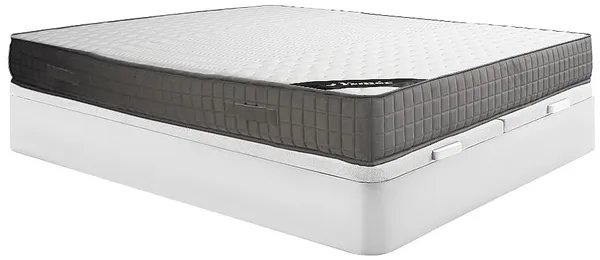 Vente-unique - DANEVO Mattress and bed base set StoffHolz, Platte Weiß - B 180 cm x H 22 cm30 cm x L 200 cm