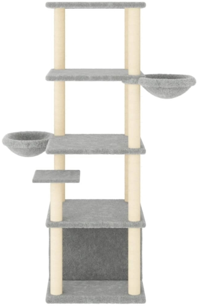 vidaXL Kratzbaum mit Sisal-Kratzsäulen Hellgrau 147 cm 171781 Bild 2