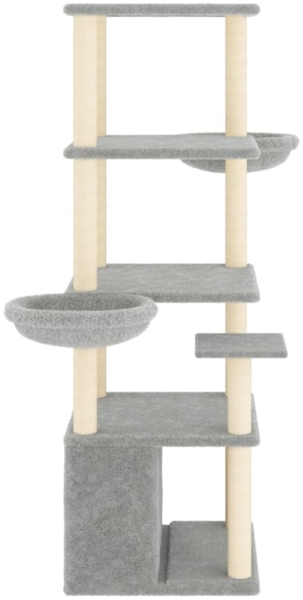 vidaXL Kratzbaum mit Sisal-Kratzsäulen Hellgrau 147 cm 171781 Bild 3