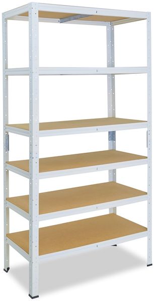 shelfplaza HOME 180x75x23 cm Schwerlastregal in weiß mit 6 Böden und 145 kg Traglast pro Boden