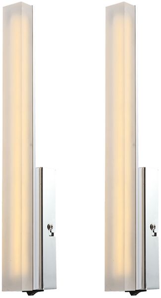 2er Set LED Wandlampen aus Chrom und Acryl PAUL