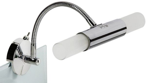TRANGO LED Spiegelleuchte, LED wechselbar, warmweiß, 2162-028B Modern 2-flammig LED Spiegelleuchte *FLEXI* Spiegel Clip-Leuchte mit schwenkbar Flexarm in Chrom inkl. 2x G9 LED Leuchtmittel - LED wechselbar, warmweiß, 2162-028B Modern 2-flammig LED Spie...