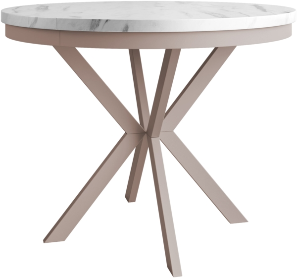 Esstisch Ewagio Cashmere 90 (Farbe: Cashmere / Bianco Marmor)