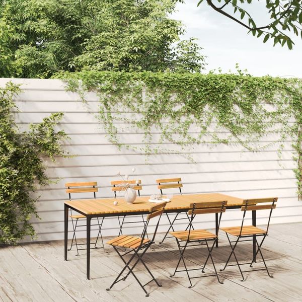 vidaXL Klappbare Gartenstühle 6 Stk. Stahl und Massivholz Akazie 3152106