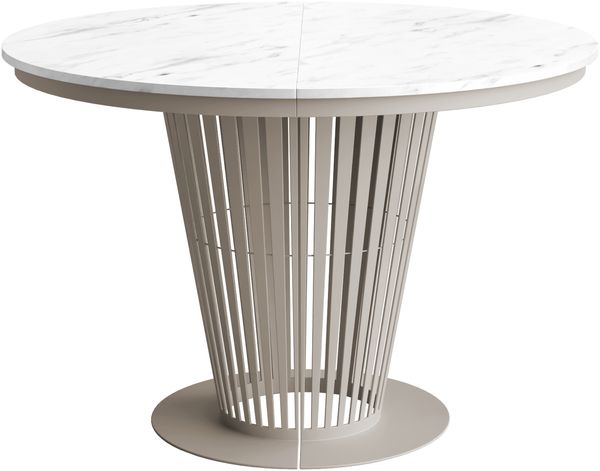 Esstisch Evrase Cashmere 120 (Farbe: Cashmere / Bianco Marmor)