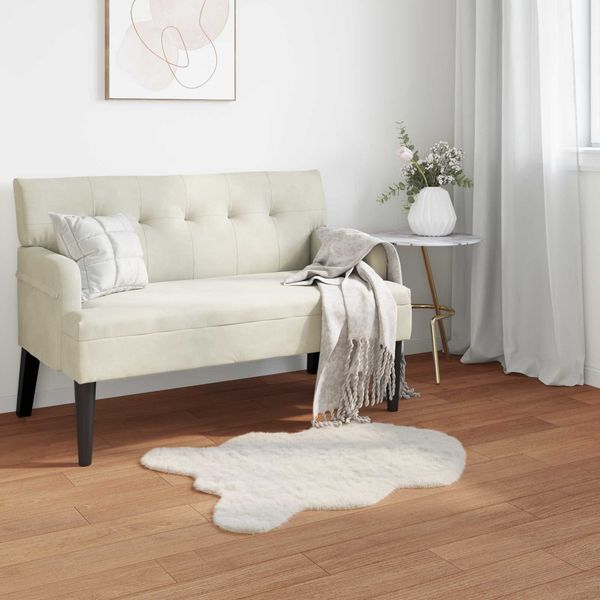 vidaXL Rutschfester Teppich aus Kunstkaninchenfell OLITE Creme 42021672