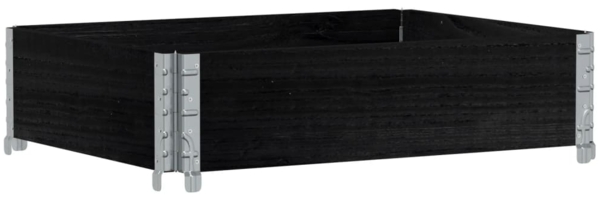 vidaXL Pflanzkasten Schwarz 80x60 cm Massivholz Kiefer 3295836