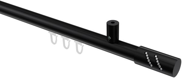 Innenlauf-Gardinenstangen-Set Sonius Zoena 100 cm, 1-läufig, 20 mm Ø Schwarz
