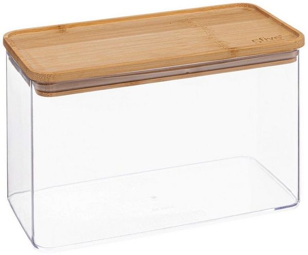 5five Simply Smart Vorratsdose Lebensmittelbehälter ESKE, länglich mit Bambusdeckel, 2 L, Kunststoff, (einzeln, einzeln)