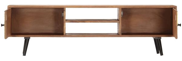 TV-Schrank, TV-Lowboard 140x30x40 cm Massivholz Akazie Bild 3