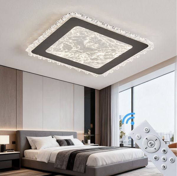 Eurotondisplay LED Deckenleuchte LED Deckenleuchte mit Fernbedienung Lichtfarbe Helligkeit einstellbar, LED fest integriert, Warumweiß, Neutralweiß, Kaltweiß, Lichtfarbe und Helligkeit einstellbar