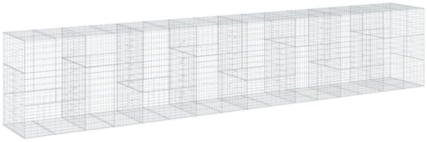 vidaXL Gabione mit Deckel 800x100x150 cm Verzinktes Eisen 3295220