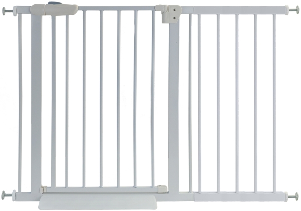 Treppenschutzgitter Absperrgitter weiß ohne Bohren Auto-Close + Rampe 116-127cm