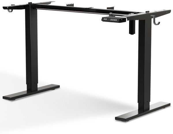 HOMAVO höhenverstellbares Tischgestell, geeignet für Tischplatten mit einer Breite von 50–70 cm, schwarz, Höhen-Speicherfunktion