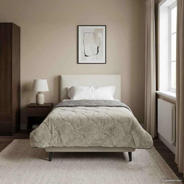 vidaXL Sommerdecke Hellgrau 155 x 200 cm Mikrofaser und Teddy-Fleece 42026171