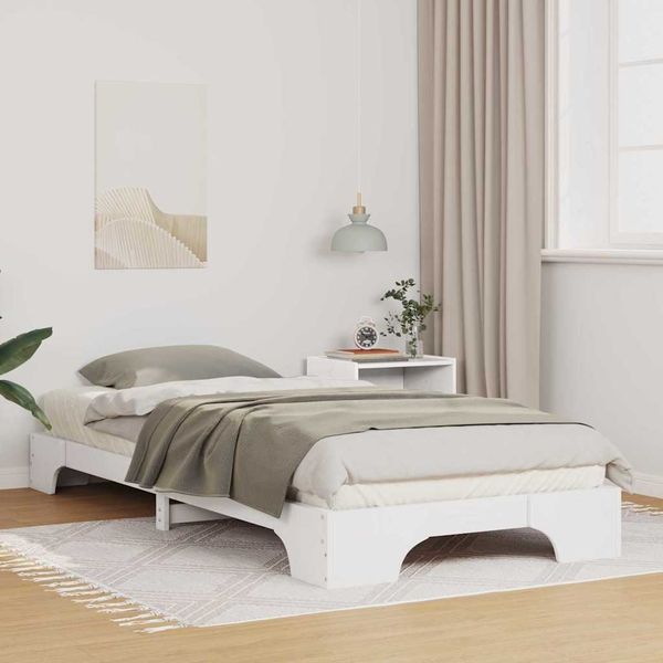 vidaXL Bettrahmen Weiß 90 x 210 cm Massives Kiefernholz 872894