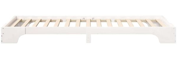 vidaXL Bettrahmen Weiß 90 x 210 cm Massives Kiefernholz 872894 Bild 5
