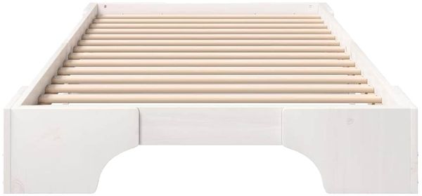 vidaXL Bettrahmen Weiß 90 x 210 cm Massives Kiefernholz 872894 Bild 4