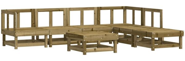 vidaXL 7-tlg. Garten-Lounge-Set Kiefernholz Imprägniert 3186409 Bild 2