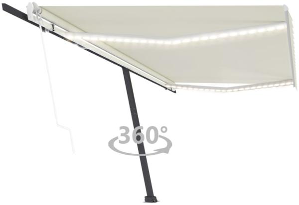 vidaXL Automatische Markise mit LED & Windsensor 500x350 cm Cremeweiß 3069872