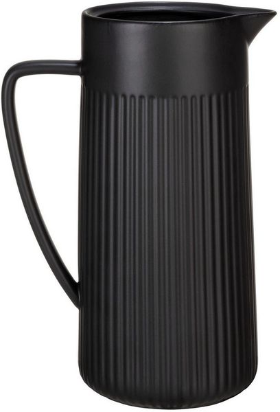 SCHÖNER WOHNEN-Kollektion Karaffe REFIA, (1-tlg), Keramik Krug, 1,25l mit eleganter Rifferlung