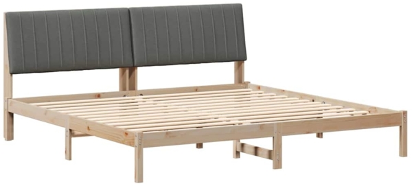 vidaXL Bettrahmen mit Kopfteil Braun 200 x 200 cm Massives Kiefernholz 3394399