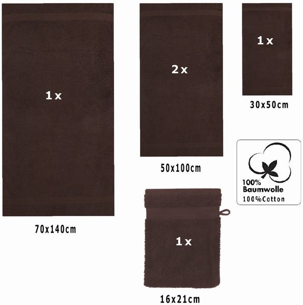 Betz Handtuch Set 5-TLG. Premium 1 Duschtuch 2 Handtücher 1 Gästetuch 1 Waschhandschuh, 100% Baumwolle