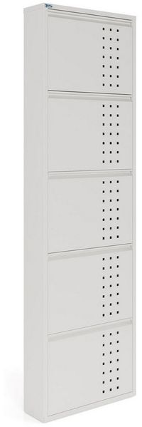 Kaufexpress GmbH Schuhschrank Metall-Schuhregal mit 5 Klappen – schmal, platzsparend & montiert Modern, robust & platzsparend – ideal für Flur, Diele oder Garderobe