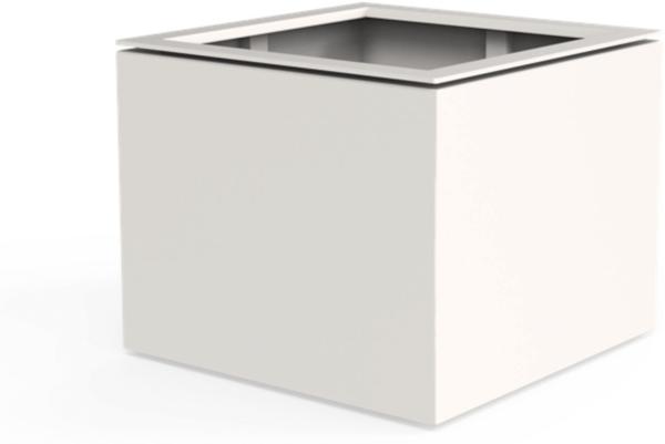 Dipott Pflanzgefäß Domus quadratisch Aluminium RAL 9016 verkehrsweiß Pflanzkübel 82x82x70 cm