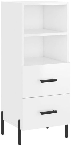 Sideboard, Kommode Hochglanz-Weiß 34,5x34x90 cm Holzwerkstoff j1791p